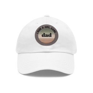 Dad Hat with Round Leather Patch, Fathers Day Gift for dad from daughters, Personalized Birthday gift for dad, Baby shower Gift for new dad