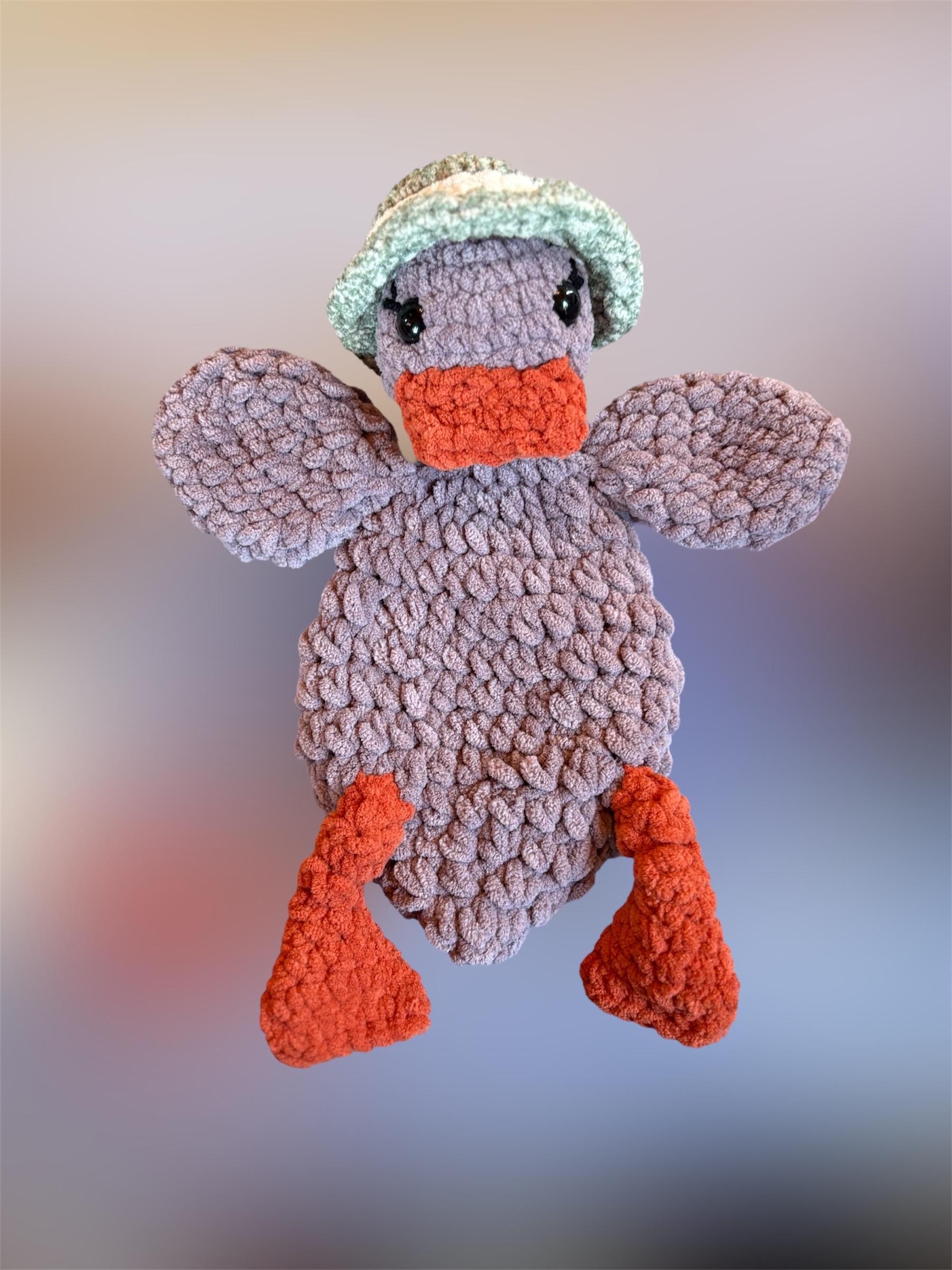 Crochet Duck Lovey: Handmade Plush Toy - Thumbnail 2