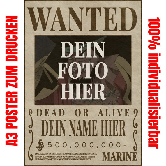 one piece wanted poster template