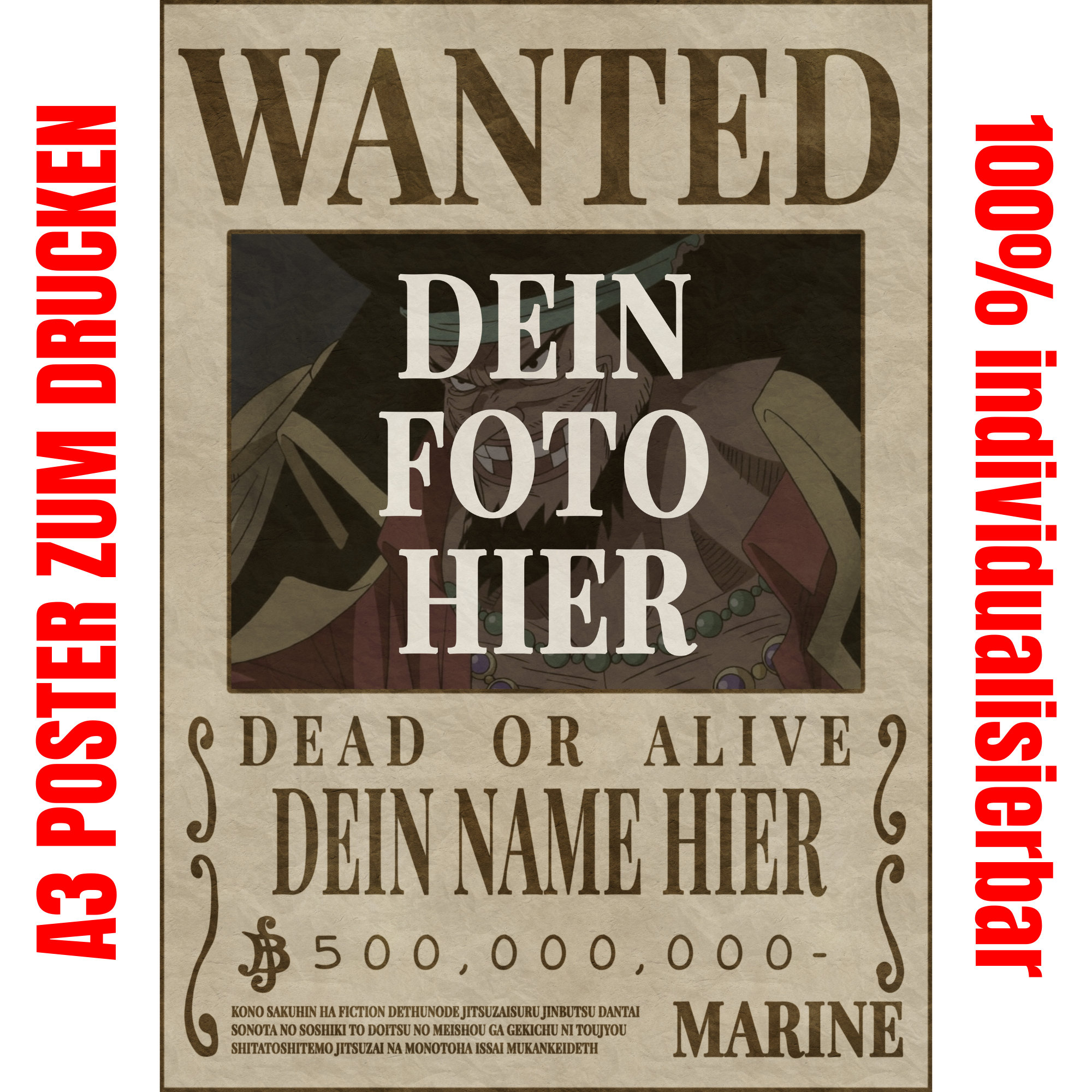 151designs anime wanted poster manga character