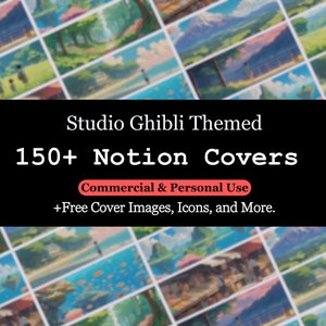 150+ Notion Covers | Ghibli Inspired Notion Dashboard | Notion Customization Bundle Theme Aesthetic | Notion Cover Personal Commercial Use