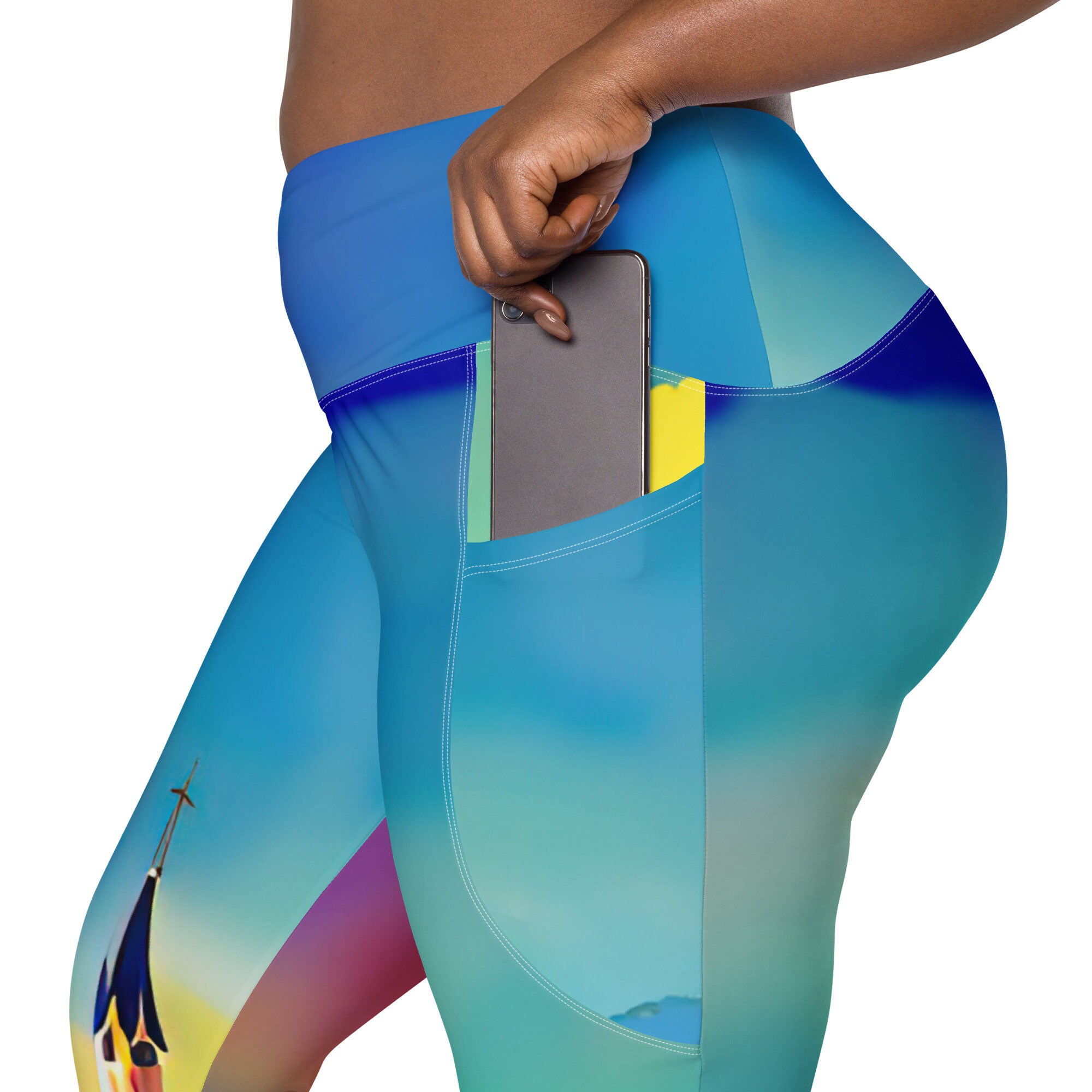 Watercolor Cinde's Castle Leggings - Gift for woman