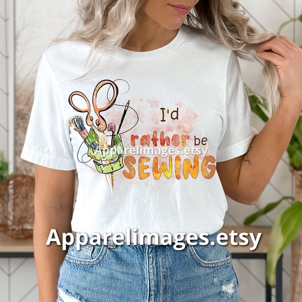 Ready to Press Sewing DTF, I Rather Be Sewing Transfer, Sewing Shirt, Sewing Image, Scissors and Thread, Heat Press, Seamstress