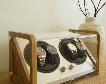 Uhrenbeweger Box aus Bambus, für 4 Uhren | von Tourbillon