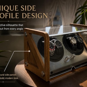 Watch Winder Box for Automatic Watches: 4-Watch Capacity, Bamboo | Luxury Watch Display Case | Tourbillon Winders image 5