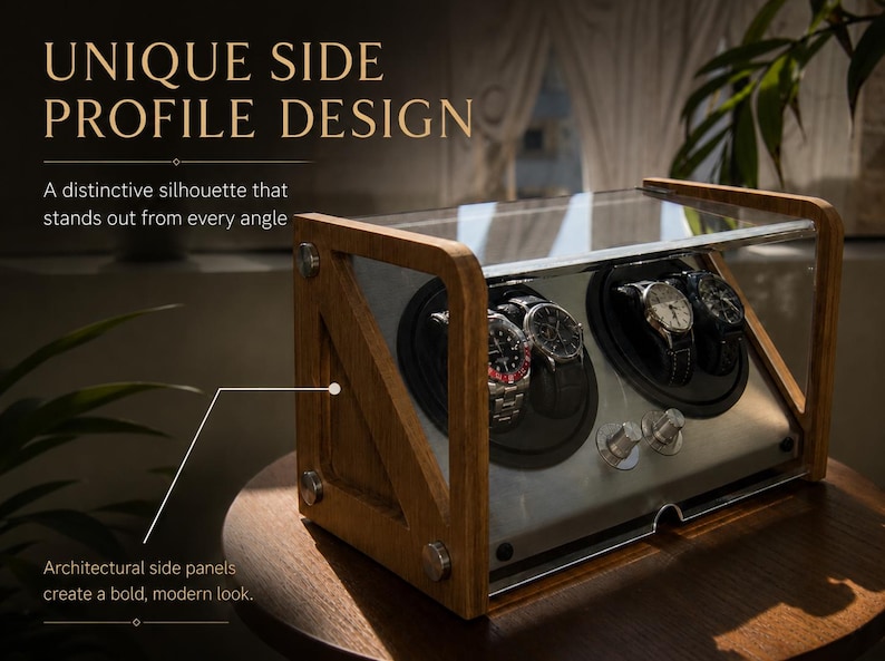 Watch Winder Box for Automatic Watches: 4-Watch Capacity, Bamboo | Luxury Watch Display Case | Tourbillon Winders image 5
