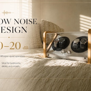 Watch Winder Box for Automatic Watches: 4-Watch Capacity, Bamboo | Luxury Watch Display Case | Tourbillon Winders image 3