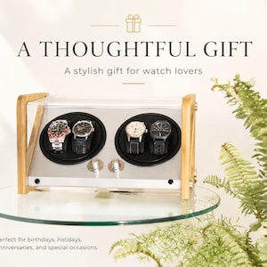 Watch Winder Box for Automatic Watches: 4-Watch Capacity, Bamboo | Luxury Watch Display Case | Tourbillon Winders image 7