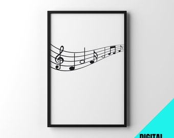 Trumpet Line Art Print: Minimalist Music Wall Decor (digital