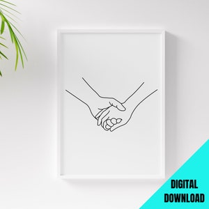 Digital Wall Art, Custom Wall Art, Printable Art, Digital Art, Digital Print, Downloadable, Digital Download Wall Decor, Hand Holding, Love