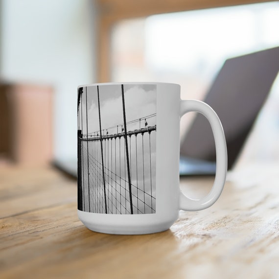 Ceramic Mug 15oz #brooklynbridge#ny#coffee#tea#bistro #cafe#luxury#hotel#kitchen#modern#shop#etsy#etsyseller#beauty#cup#american  - Etsy