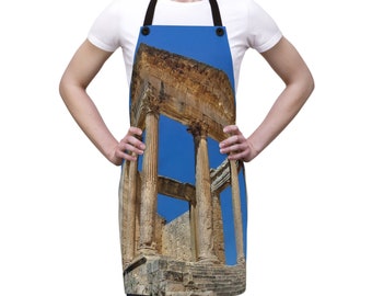 Apron (AOP) #roman#kitchen#ancient#italian#dougga#tunisia#restaurant#luxury#chef#cook#etsy#etsyshop#bencaudillstudios#italy#shop