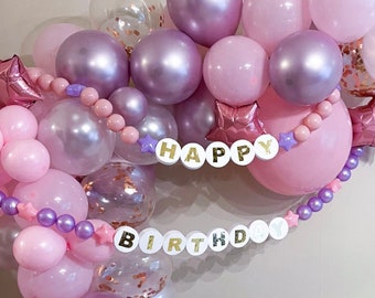 En la temática de su cumpleaños Pulsera de la amistad gigante Guirnalda de decoración de fiesta "Feliz cumpleaños"