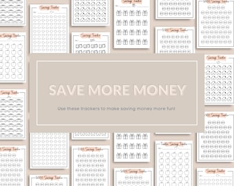 Savings Tracker Bundle, Neutral Printable Savings Trackers, Money Savings Challenge, Emergency Fund Tracker, Goal Tracker, Finance Bundle