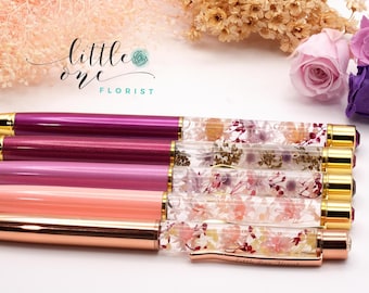 Handmade Japanese eternal preserved flower herbarium pen with box gift for her wedding anniversary graduation ceremony mother day DIY pen