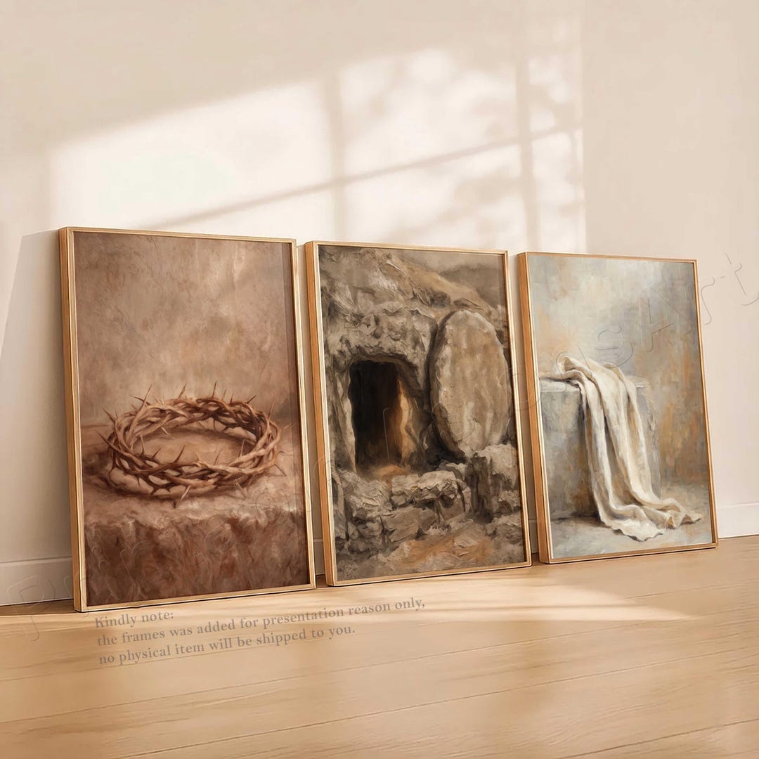 Printable Set of 3 Jesus Christ Resurrected Decors - Christian Wall Art ...