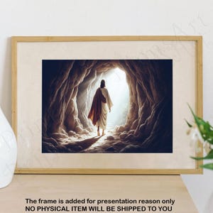 Jesus Christ Resurrected, Easter Painting, Jesus Christ Leaving The Tomb, He is Risen, Jesus Alive, Christian Wall Art, Ressurection Art