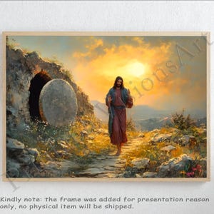 Digital Download: Jesus Christ Resurrected Easter Painting | He Is Risen | Jesus Alive | Jesus Christ Leaving The Tomb | Jesus Alive WallArt
