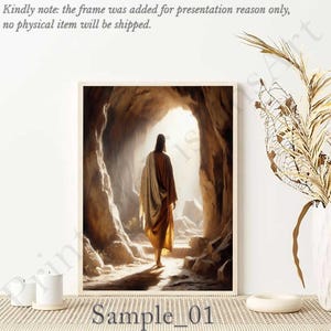 Set of 10 Jesus Christ Resurrected, Easter Painting, Jesus Christ Leaving The Tomb, He is Risen, Jesus Alive, Resurrection Morning Wall Art