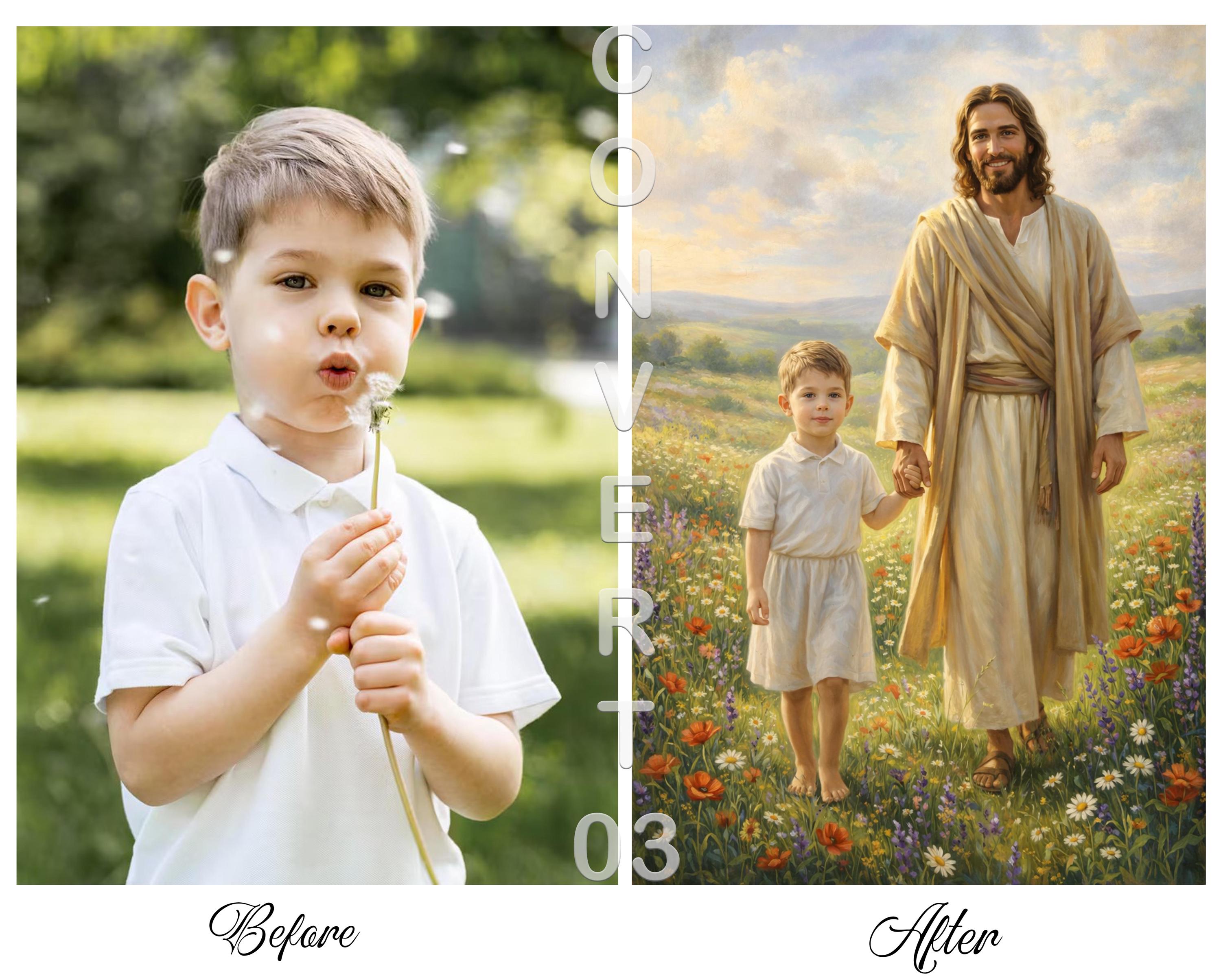 Custom Jesus Embracing Woman or Man | Merge Child in One Pencil ...