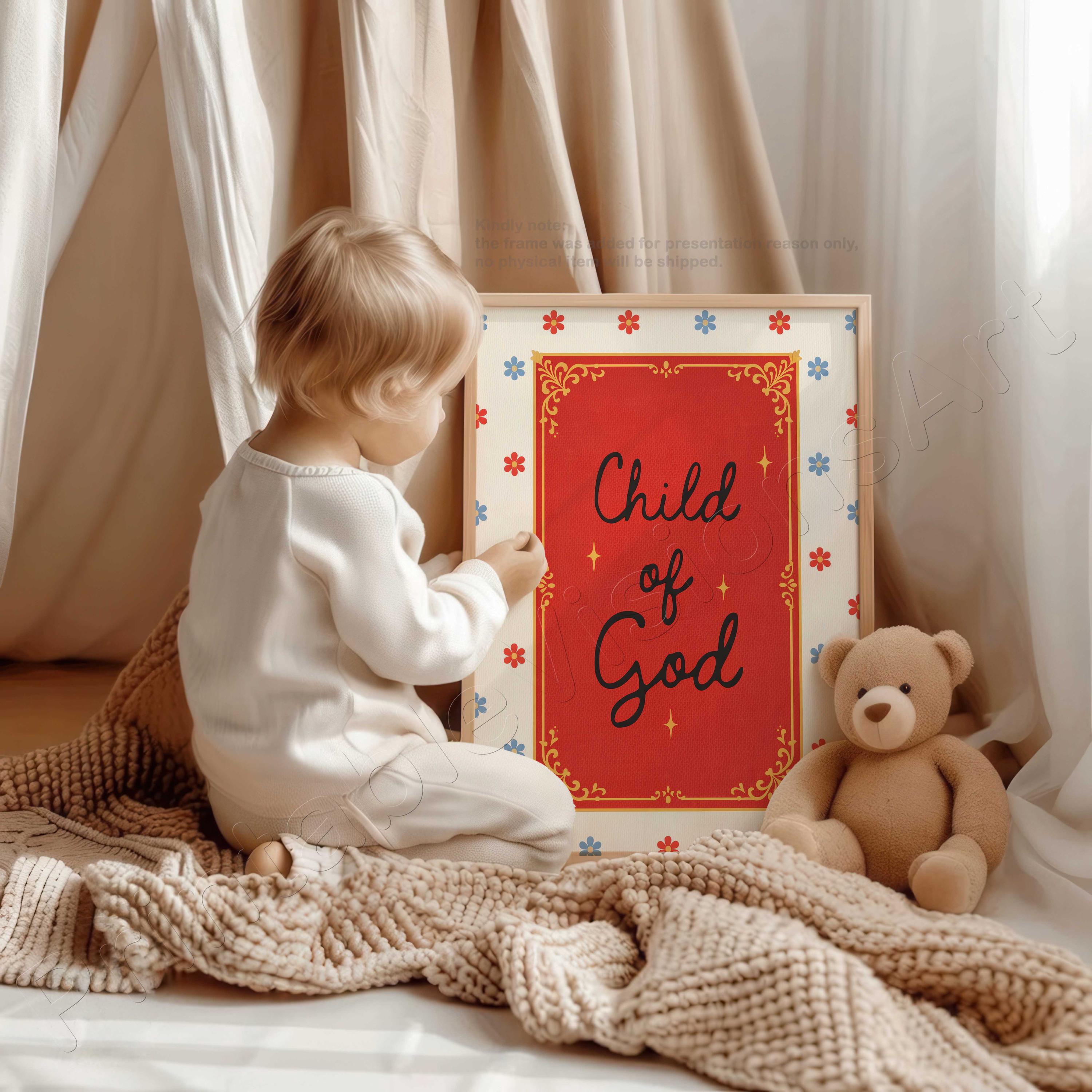 Printable Child of God Image Christian Wall Art for Kids Bible Quote ...