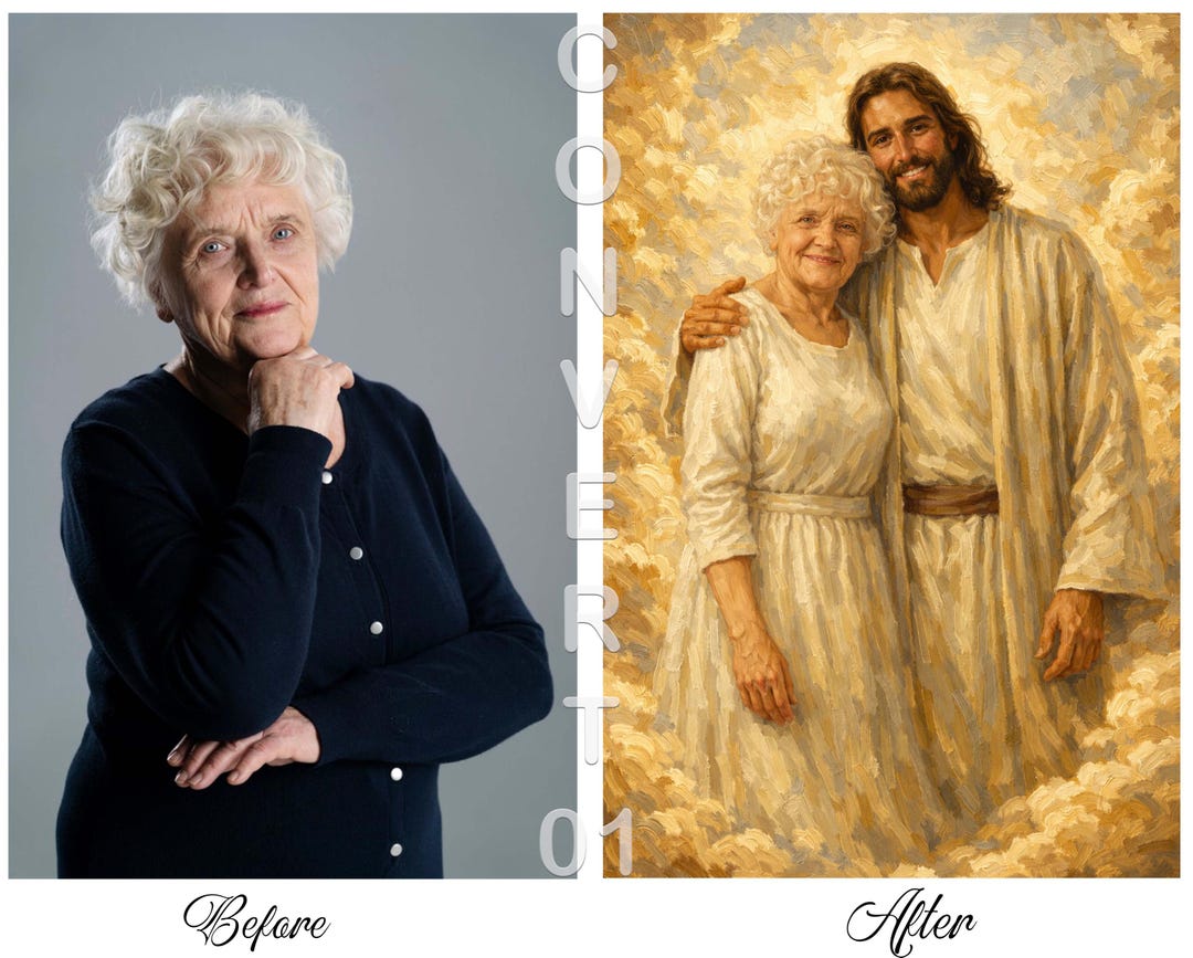 Custom Jesus Embracing Woman or Man | Merge Child in One Pencil ...