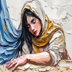 Jesus Heals Woman - Faith Has Saved You - Fringe of Jesus&#39; Garment -Jesus Healer Art -Woman Healed Painting - God Heals - Jesus Miracle Art