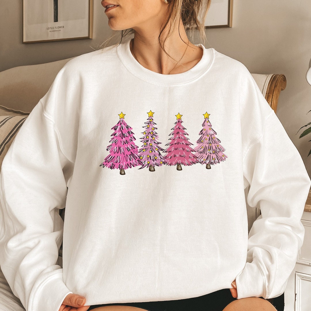 Pink Tree Christmas Sweater Christmas Sweater Christmas Etsy