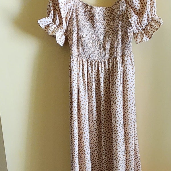 Maxi Dress with Tan and Brown floral