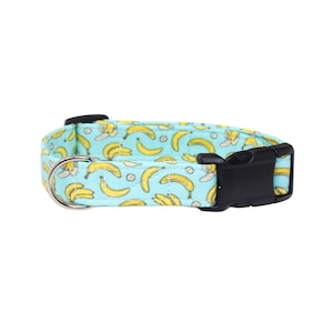 Bananas Plastic Dog Collar | Adjustable dog collar | Neutral Puppy Dog Collar | Custom Dog Collar Adjustable | Designer Collar