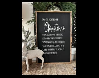 Twas the Night Before Christmas Sign, Farmhouse Holiday Decor