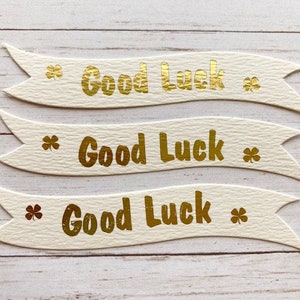 10 cartes porte-bonheur dorées, décorations de bannières sentimentales, décorations artisanales, fabrication de cartes de vœux personnalisées, accessoires de scrapbooking