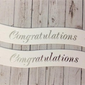 10 striscioni con frasi di congratulazioni, forniture per biglietti d'auguri, creazione di biglietti, crea i tuoi biglietti d'auguri fatti a mano, artigianato, testo in lamina d'argento