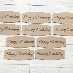 Adornos para hacer tarjetas de feliz cumpleaños, marrón kraft, crea tus propias tarjetas de felicitación, pancartas de sentimientos, suministros para manualidades, scrapbooking, 10