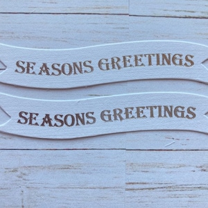 Banner con i 10 auguri di buone feste / Forniture per biglietti d'auguri / Testo in lamina d'argento / Crea i tuoi biglietti d'auguri di Natale / Forniture per l'artigianato