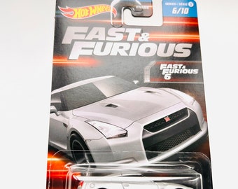 HotWheels Fast & Furious 6 Nissan GT-R die cast car. Card not mint! Soft corner!