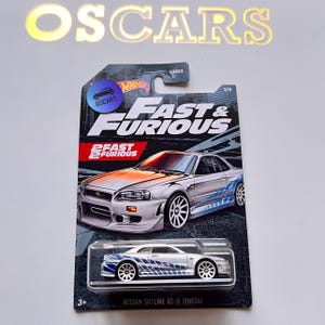 HotWheels Nissan Skyline GT-R (R34) Fast & Furious - Coche de fundición a presión. ¡Elige tu opción! ¡Se envía con protector en caja de cartón con seguimiento!