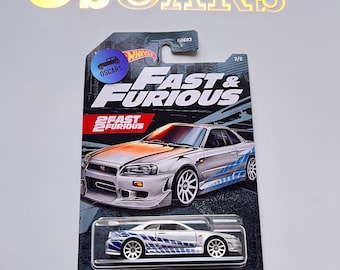 HotWheels Nissan Skyline GT-R (R34) Fast &Furious die cast car. Choose Your option!  Ships with protector in cardboard box with tracking!