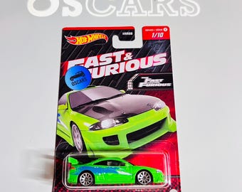 Mitsubishi Eclipse from Fast & Furious, Hot Wheels special edition, rare diecast collectible toy car! Card in grate condition, in protector!