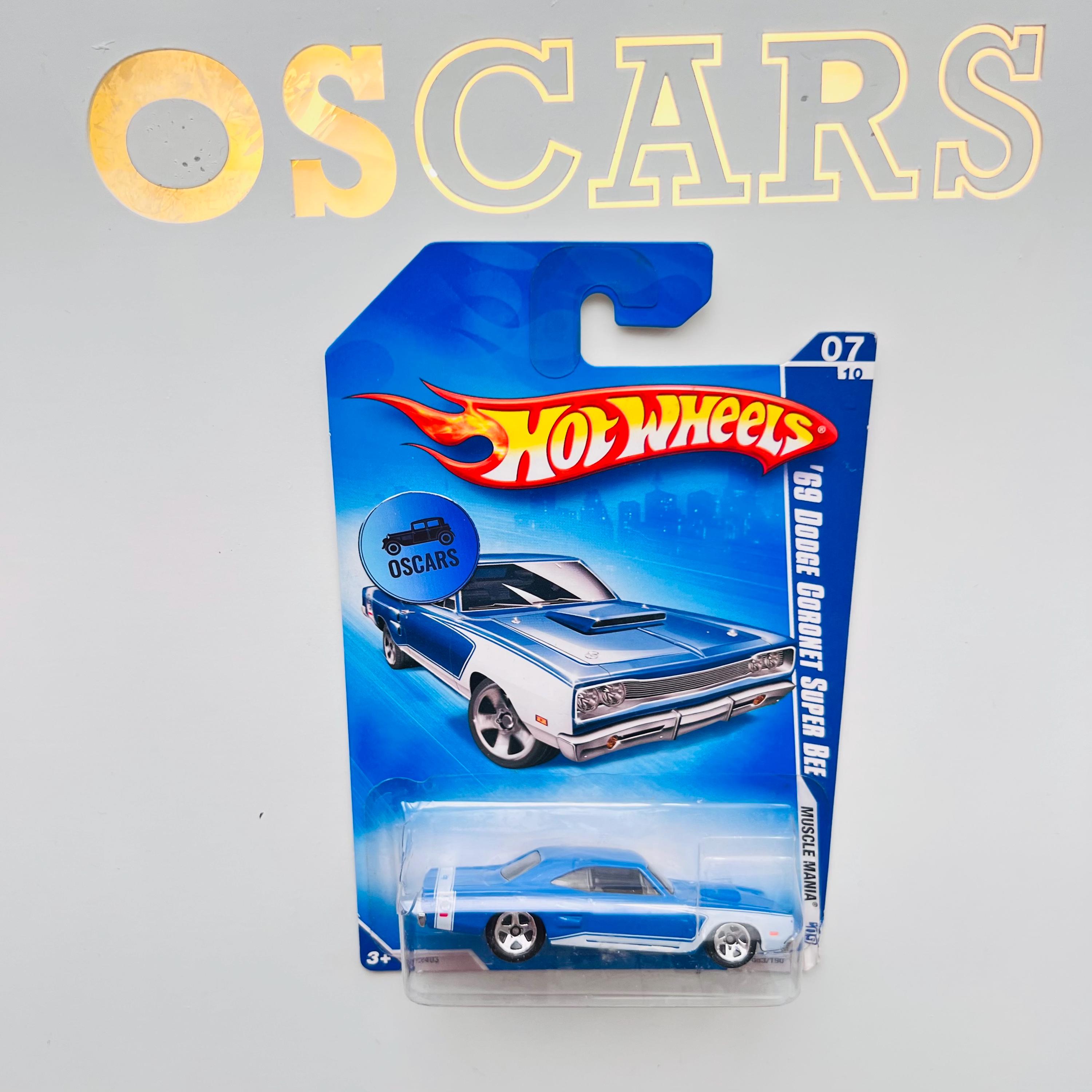 Hot Wheels '69 Dodge Coronet Super Bee 1:64 Die-Cast Car - Muscle Mania Series (Blue)