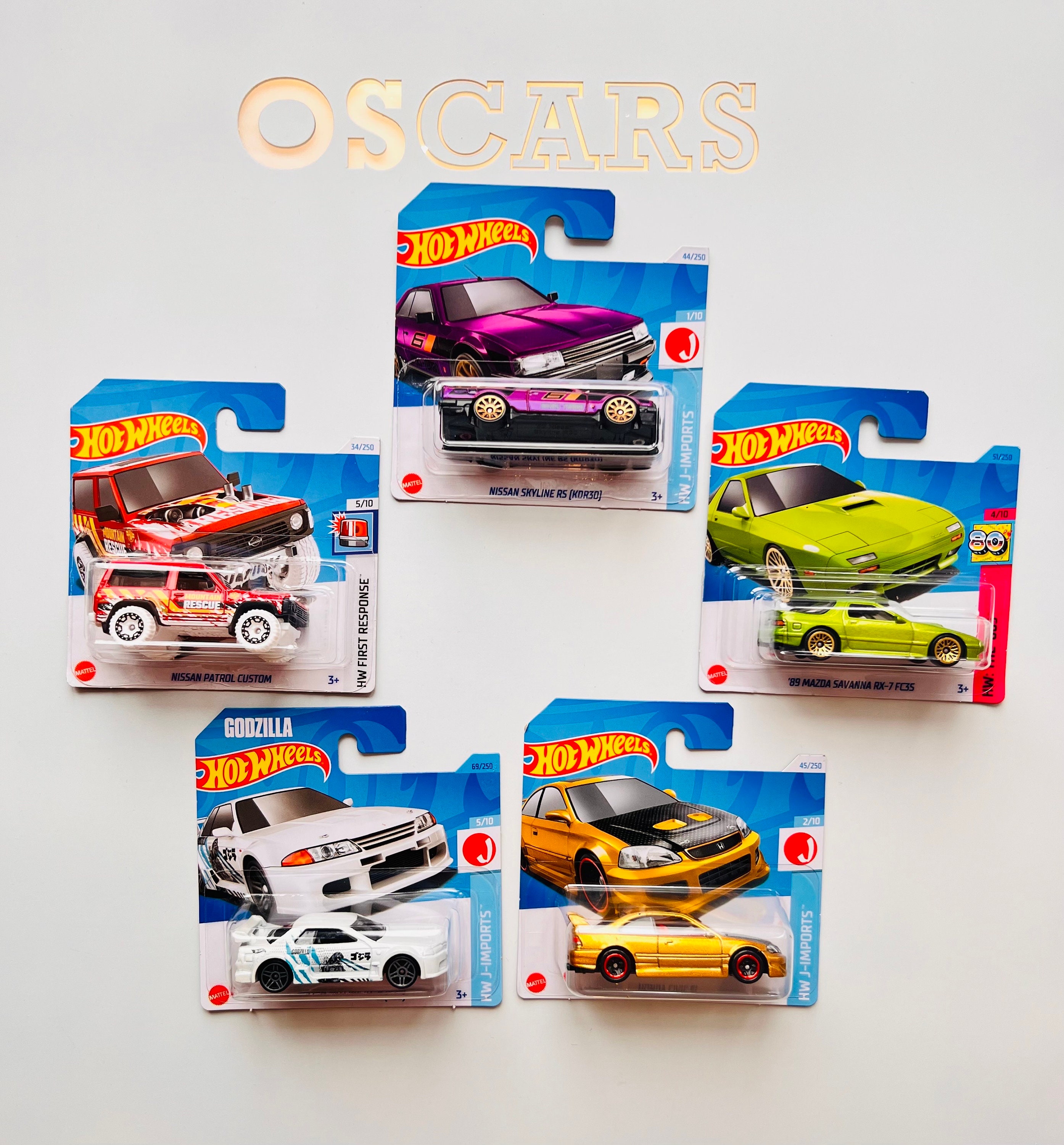 Hotwheels Japan Bundle , Skyline, Civic, RX7, Nissan Patrol Die