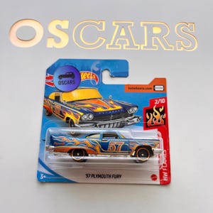 プリムス フューリー 57、ホットウィール スペシャル フレイムス シリーズ、希少なダイキャスト コレクター向けおもちゃの車、モデル レプリカ! カードは未使用品です!