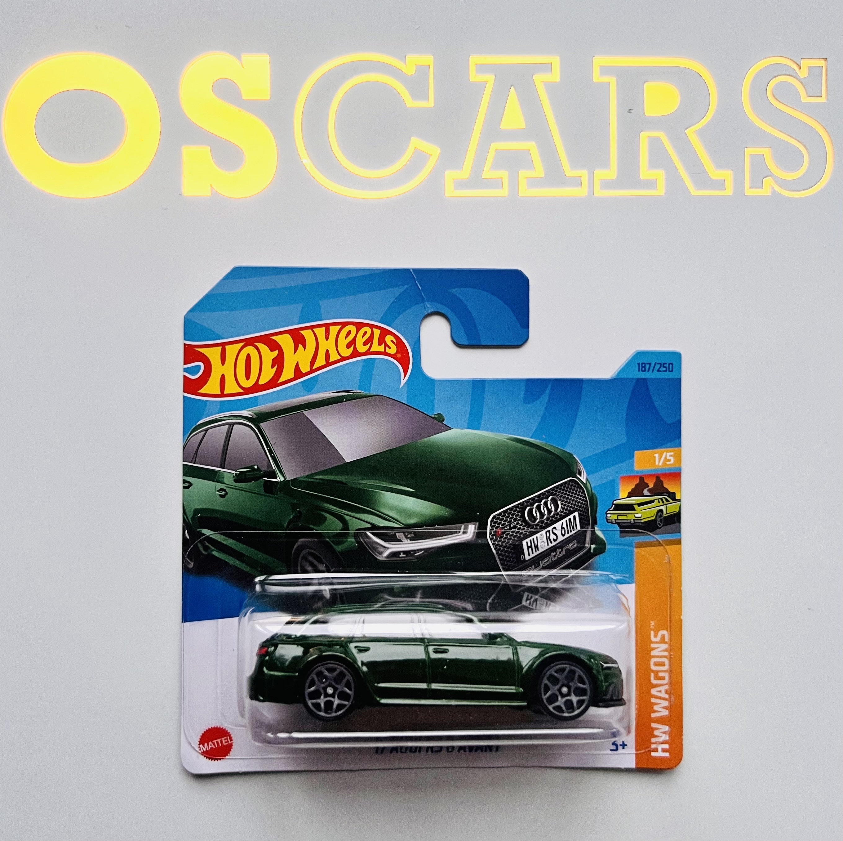 Hotwheels 17 Audi RS6 Avant Green Die Cast Car. Short Card. Fast