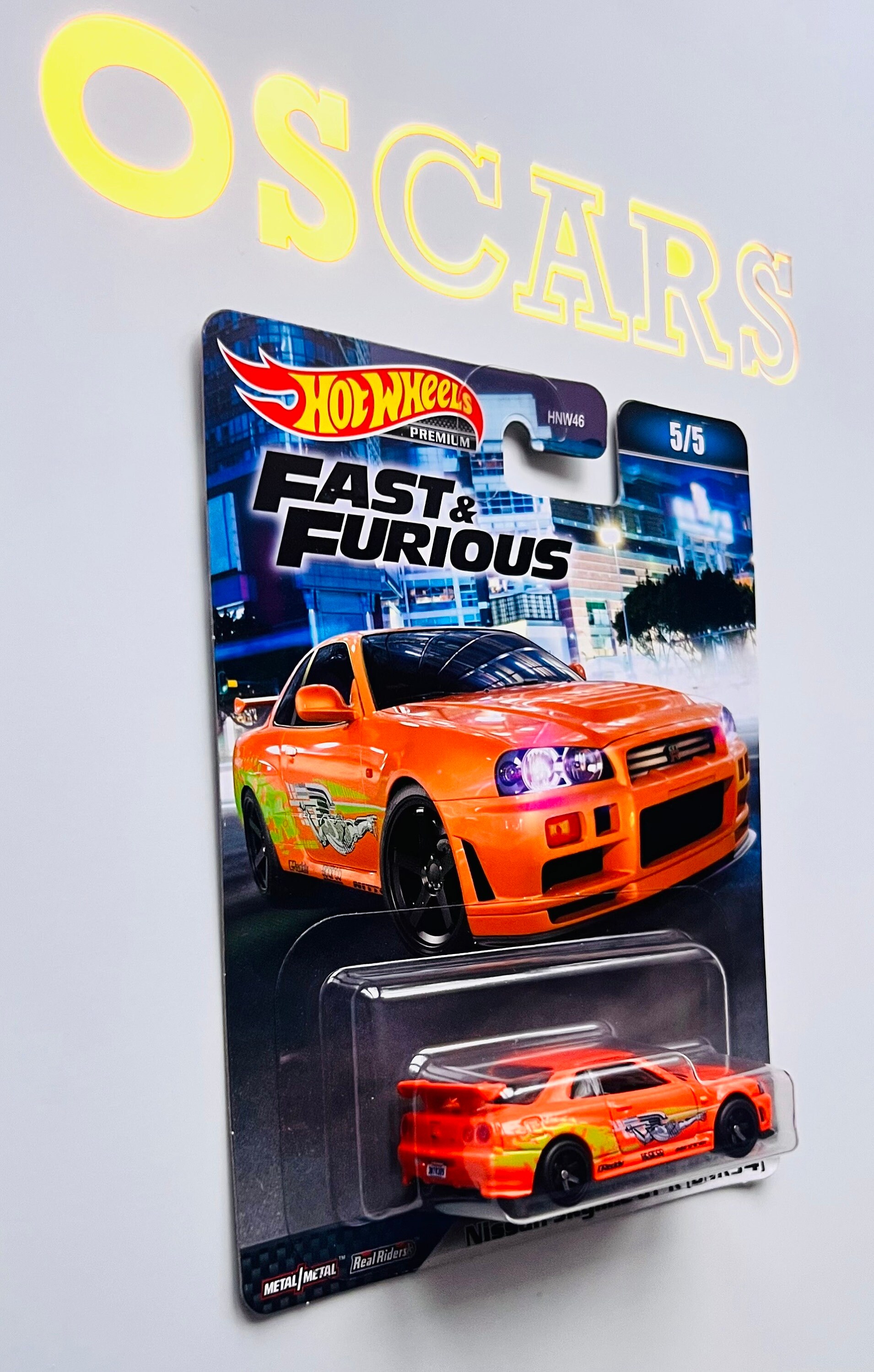 Hotwheels Nissan Skyline GT-R (bnr34) Orange Die Cast Car. Comes