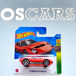 Modellino pressofuso HotWheels Lamborghini Miura SV del '71. Scheda breve.