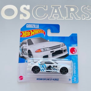 Voiture miniature HotWheels Nissan Skyline GT-R (R32) Godzilla. Carte courte.