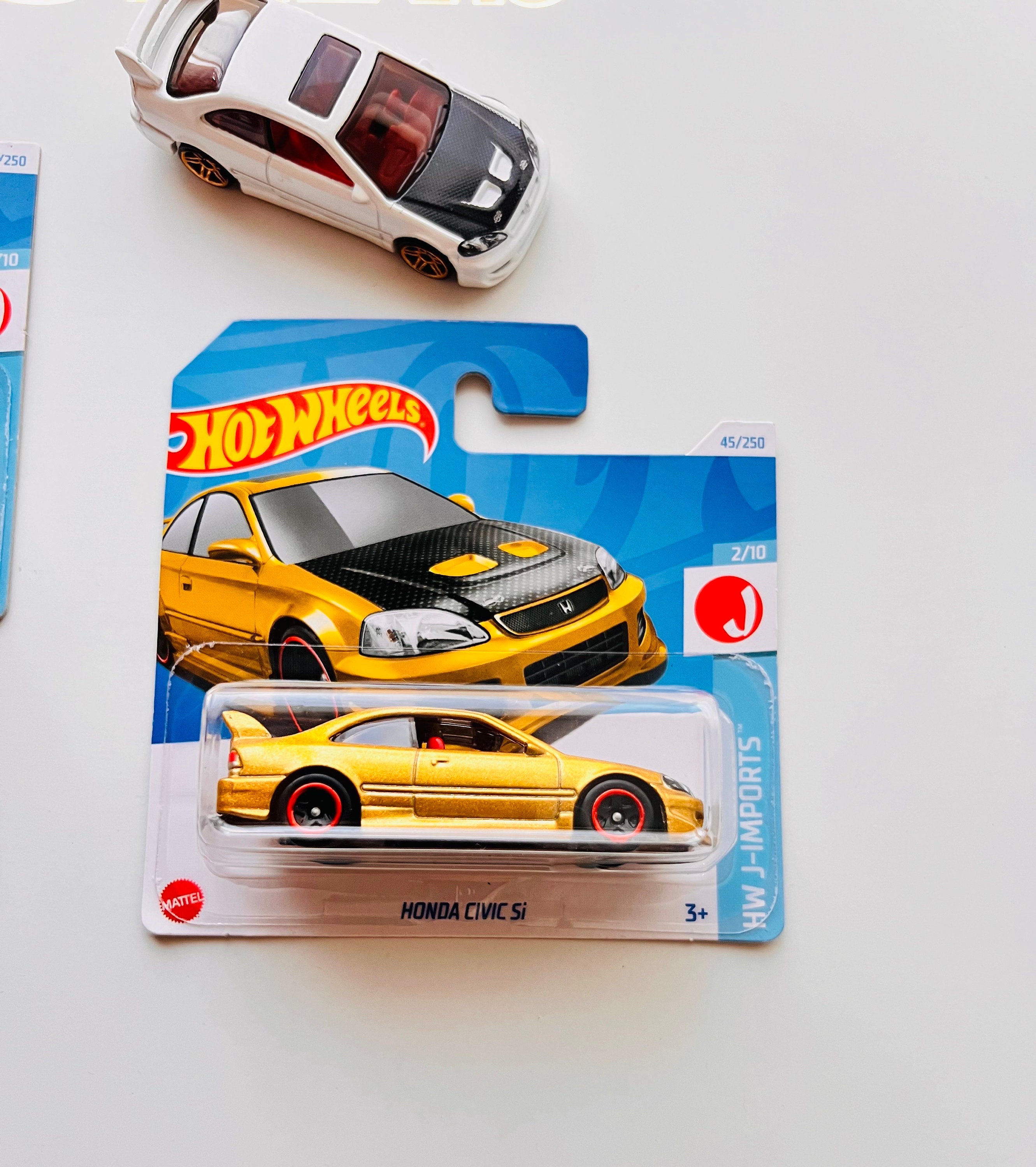 Voiture Miniature Hot Wheels Honda Civic Si - Échelle 1/64 - Or Métallisé - Série J-Imports - Pour Collection Ou Jouet - 2