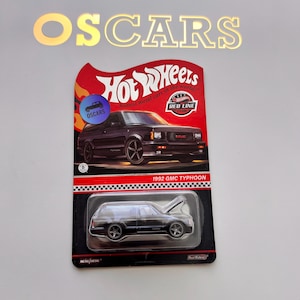 GMC Typhoon, edição Hot Wheels RLC, raro carrinho de brinquedo colecionável em metal fundido, réplica do modelo! Enviado com protetor! Cartão em ótimo estado!