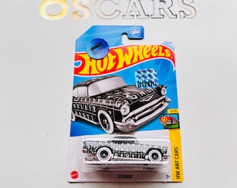 Chevy 1957, Hot Wheels Factory Sealed Master Case gegoten speelgoedauto voor verzamelaars, modelreplica! Klein scheurtje.