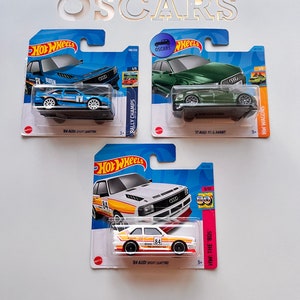 HotWheels Audi RS 6, Audi Sport Quattro 84, ¡paquete de tres coches de fundición! ¡Un regalo genial para niños y niñas!